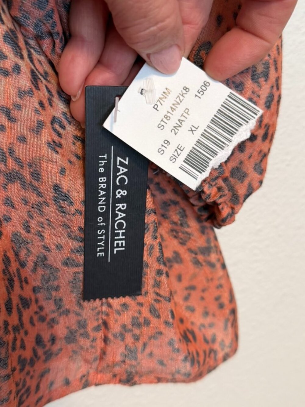 NWT Zac & Rachel XL Leopard Print Ombre Tunic Top Coral Beige - Picture 7 of 9